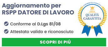 Corso di aggiornamento per datore di lavoro RSPP rischio alto, medio e basso